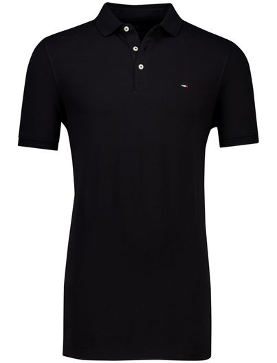 Portofino Portofino polo extra lang zwart pique katoen