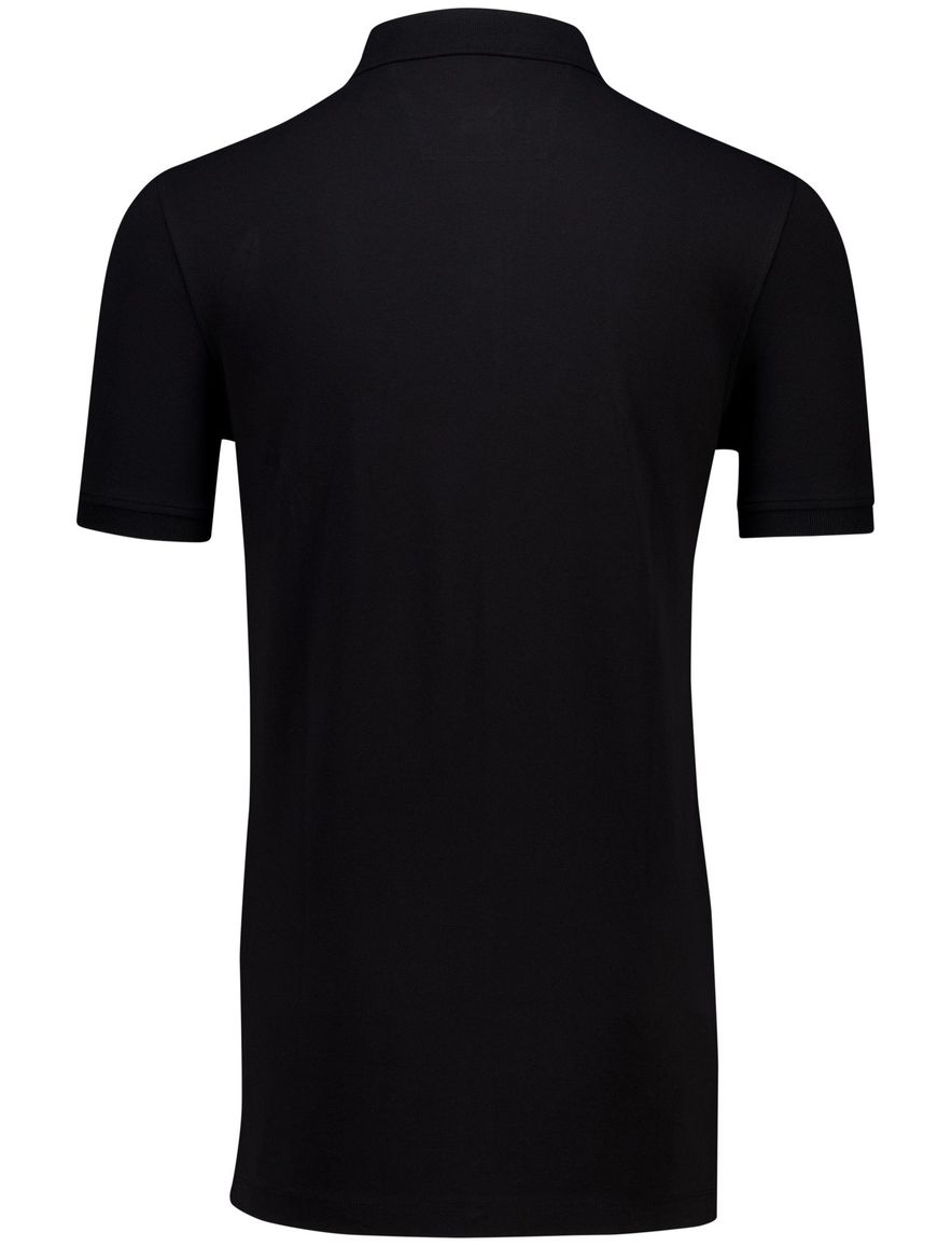 katoenen Portofino 3 knoops polo extra lang zwart pique
