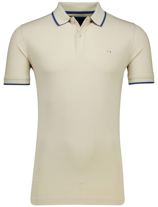 Portofino polo beige effen katoen normale fit
