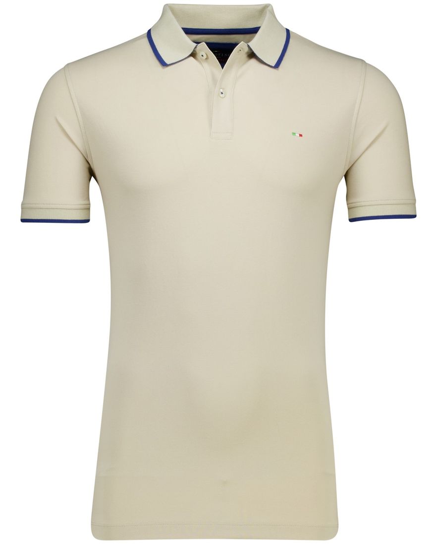 Portofino polo beige effen katoen normale fit