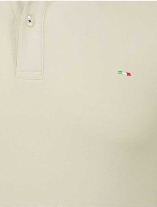 Portofino polo beige effen katoen normale fit