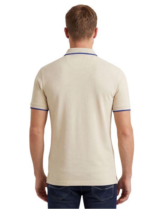 Portofino polo beige effen katoen normale fit