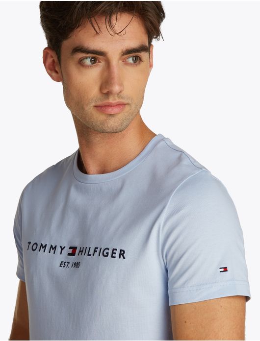 Tommy Hilfiger T-shirt lichtblauw slim fit