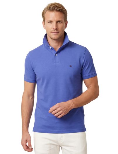 Tommy Hilfiger Tommy Hilfiger polo blauw effen katoen normale fit