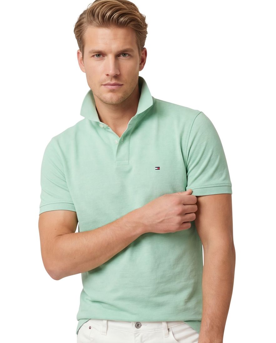Tommy Hilfiger polo mintgroen normale fit katoen