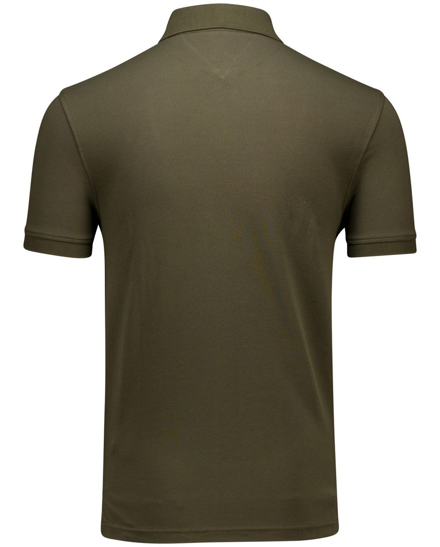 Tommy Hilfiger polo katoen khaki effen normale fit