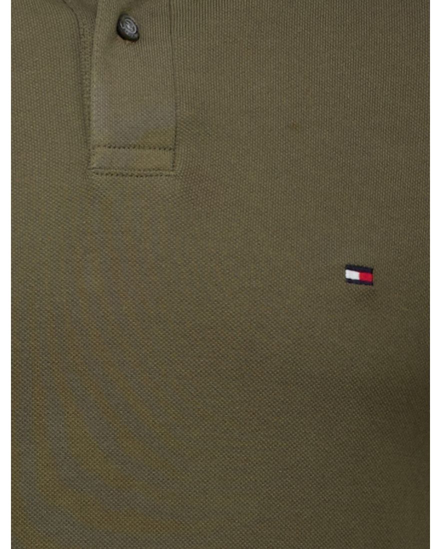 Tommy Hilfiger polo katoen khaki effen normale fit