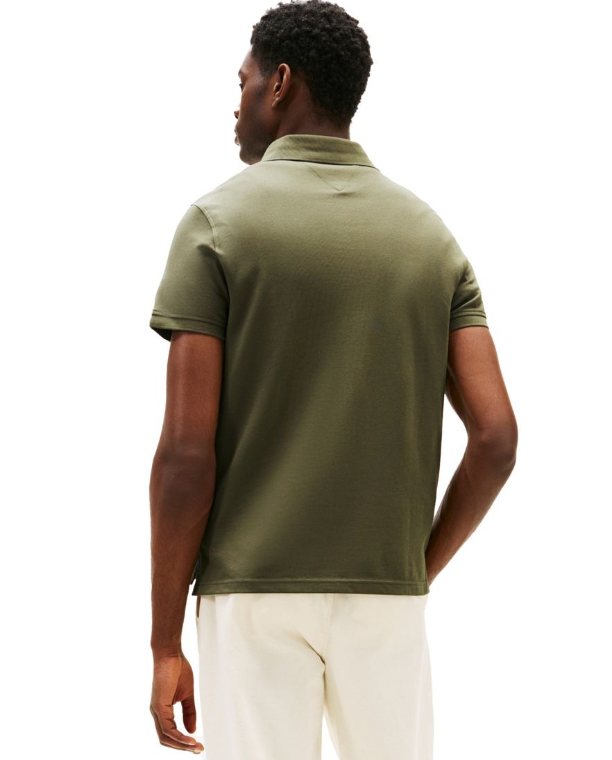 Tommy Hilfiger polo katoen khaki effen normale fit