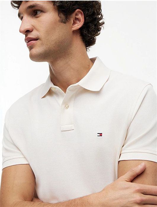 Tommy Hilfiger polo creme 2-knoops