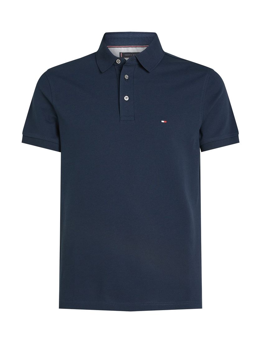 Tommy Hilfiger polo donkerblauw 3-knoops katoen