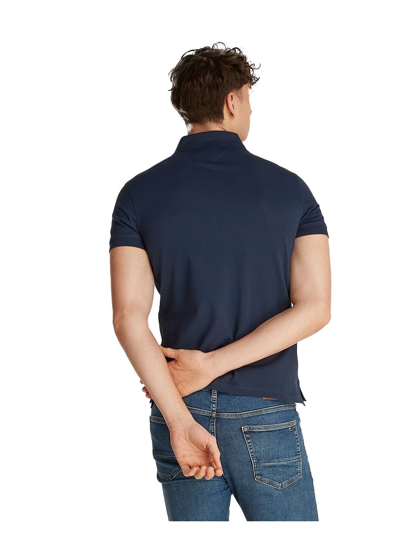 Tommy Hilfiger polo donkerblauw 3-knoops katoen