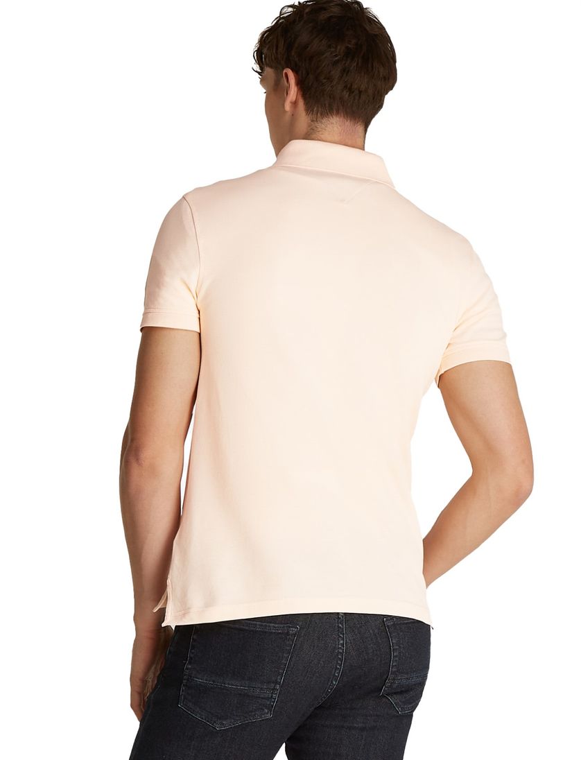 Tommy Hilfiger polo roze pique slim fit katoen