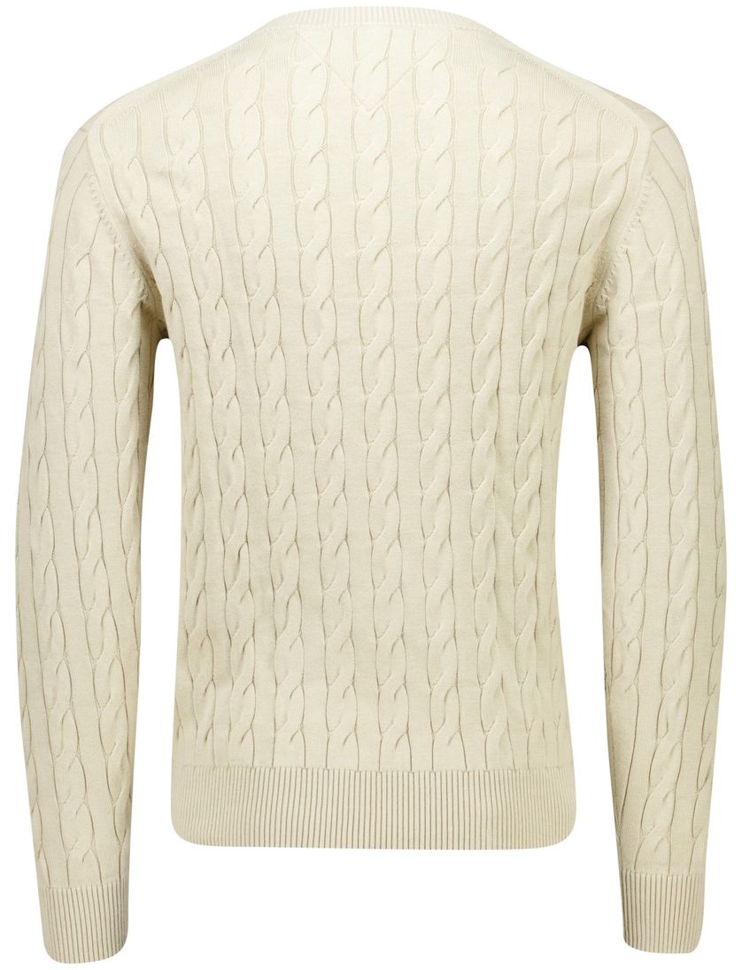 Tommy Hilfiger trui creme gebreid Classic Cable ronde hals