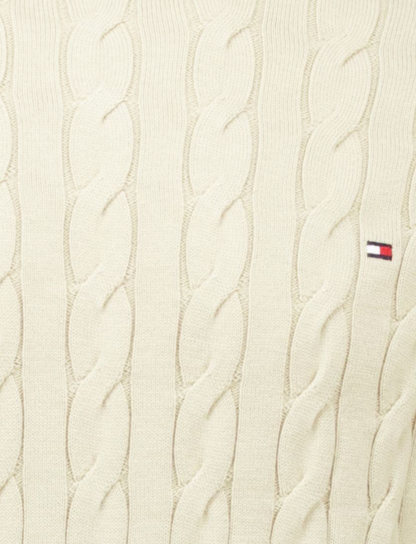 Tommy Hilfiger trui creme gebreid Classic Cable ronde hals