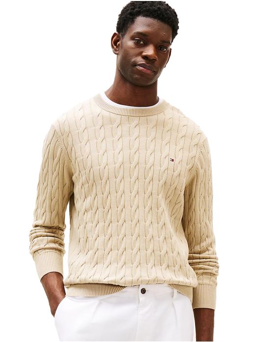 Tommy Hilfiger trui creme gebreid Classic Cable