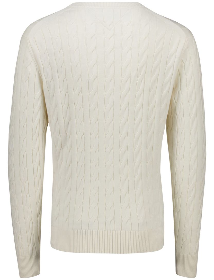 Tommy Hilfiger classic cotton cable crew neck wit gebreid