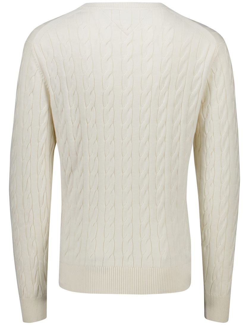 Tommy Hilfiger classic cotton cable crew neck wit gebreid