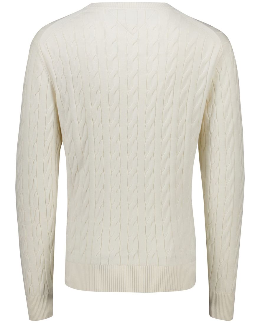 Tommy Hilfiger classic cotton cable crew neck wit katoen