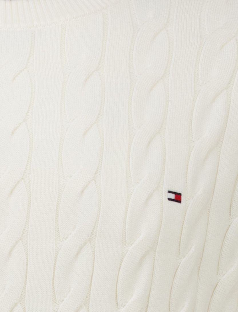 Tommy Hilfiger classic cotton cable crew neck wit gebreid