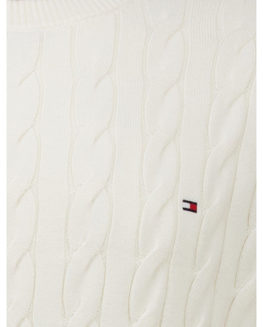 Tommy Hilfiger classic cotton cable crew neck wit katoen