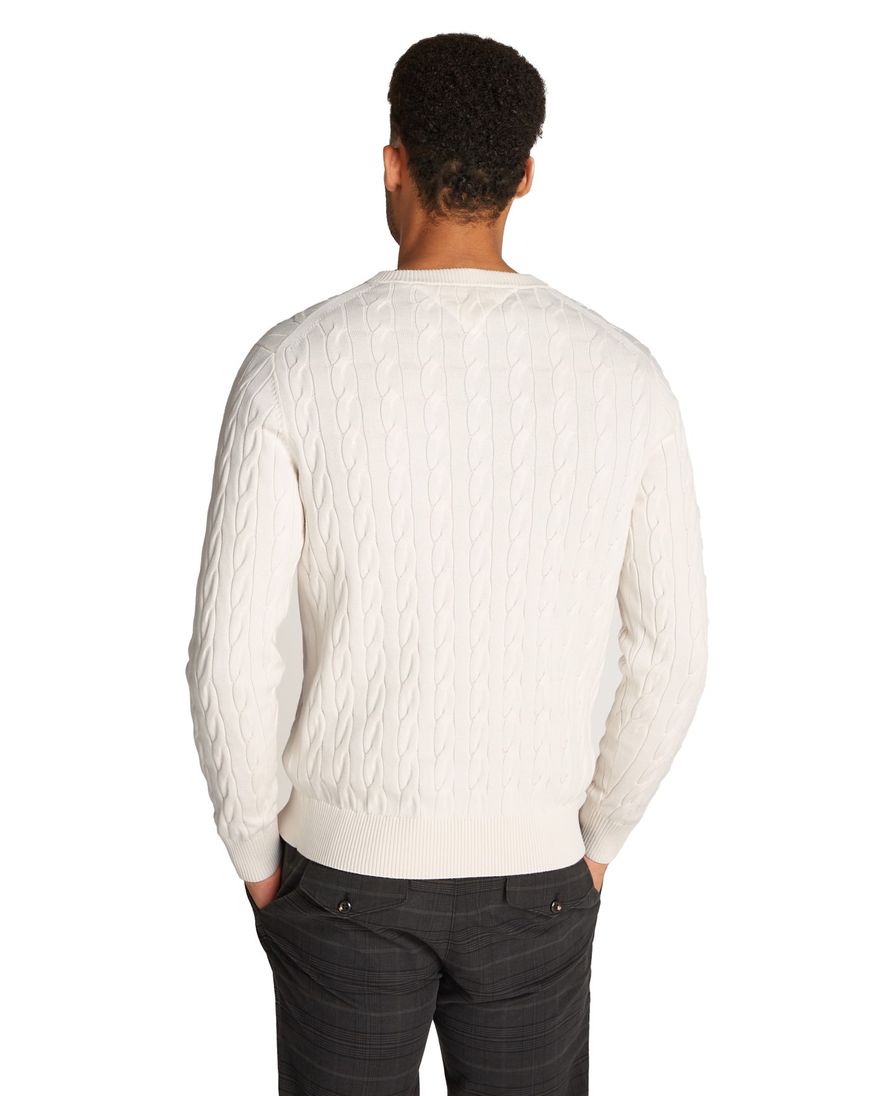 Tommy Hilfiger classic cotton cable crew neck wit katoen