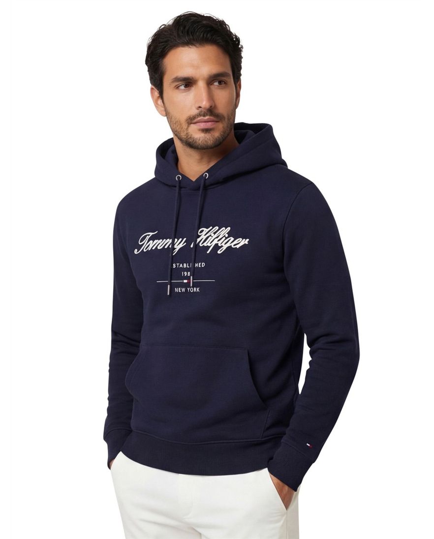 Tommy Hilfiger hoodie donkerblauw capuchon