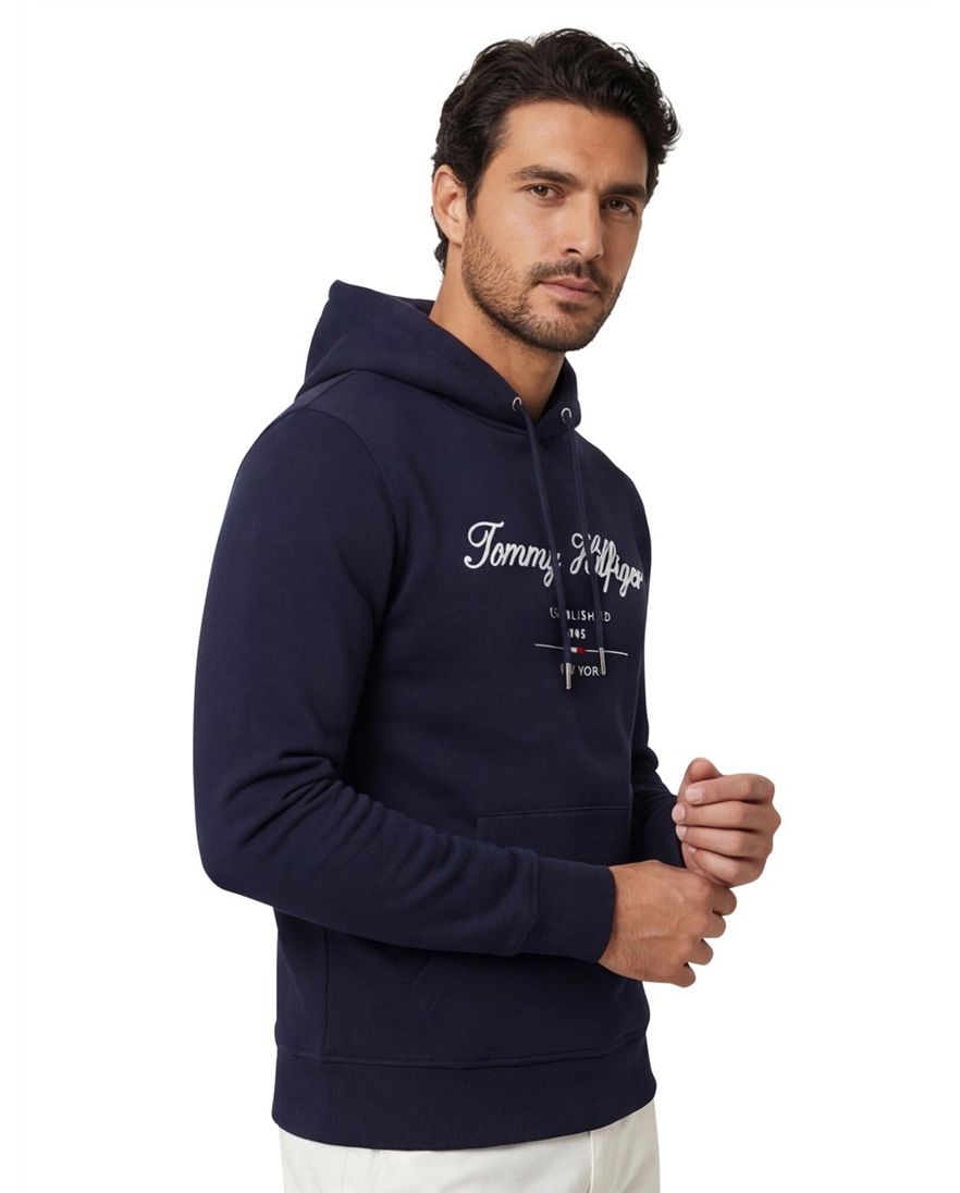 Tommy Hilfiger hoodie donkerblauw capuchon