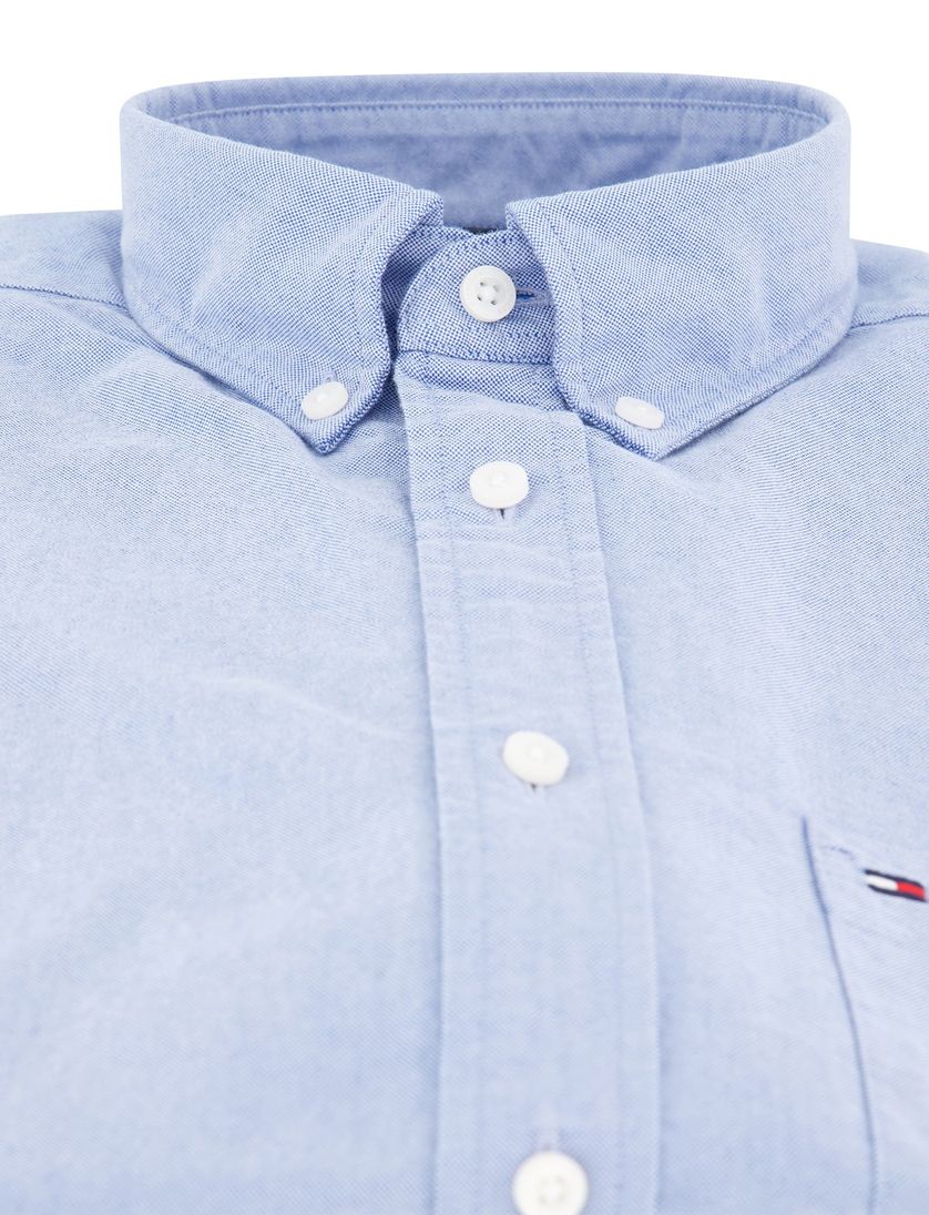 Tommy Hilfiger overhemd lichtblauw jersey korte mouw