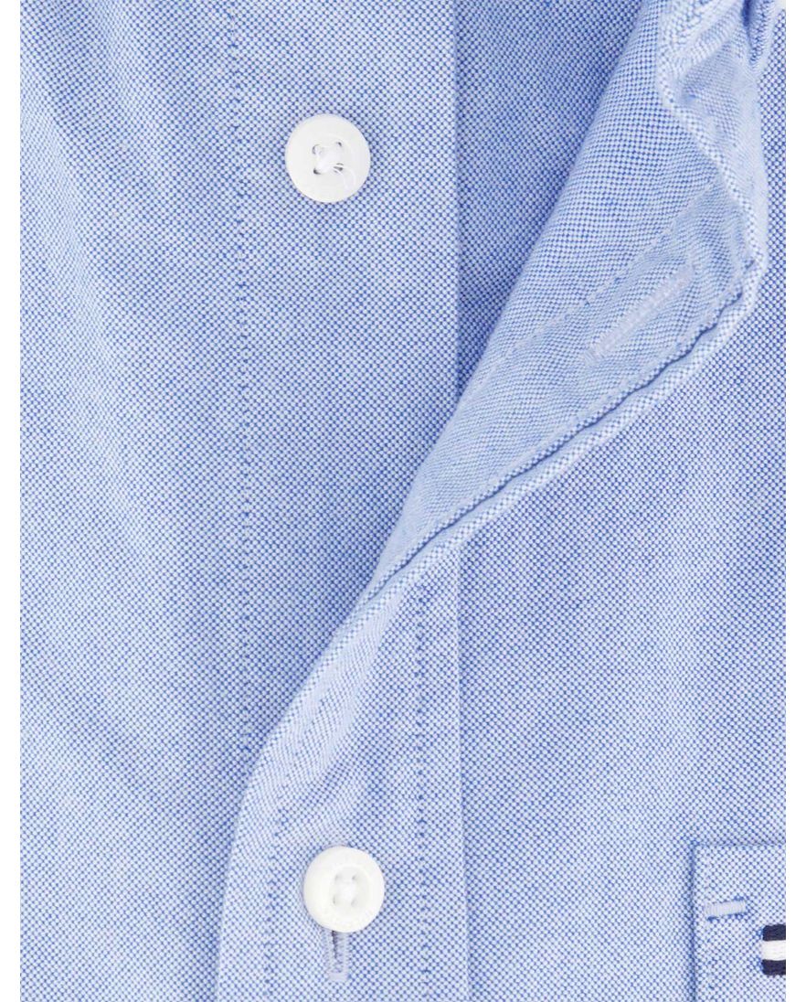 Tommy Hilfiger overhemd lichtblauw jersey borstzak button-down
