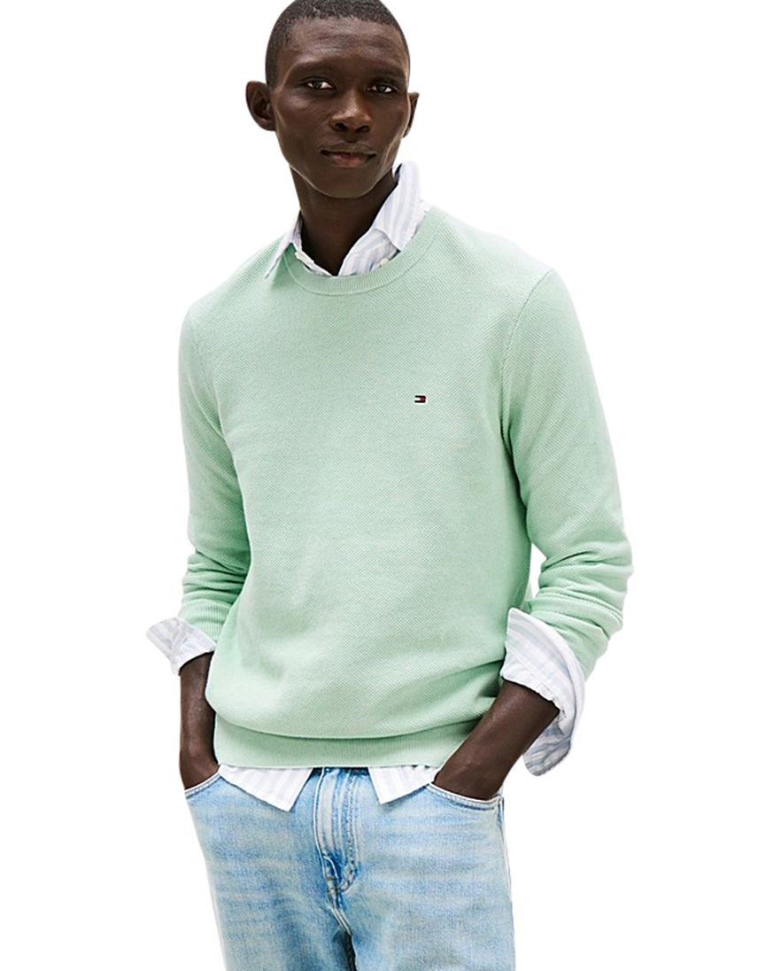 Tommy Hilfiger essential structure crewneck trui groen