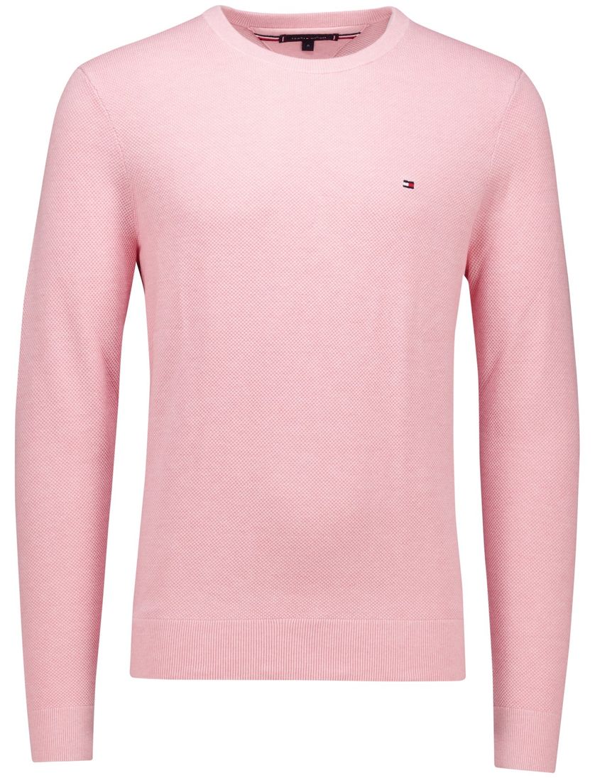 Tommy Hilfiger trui roze ronde hals effen