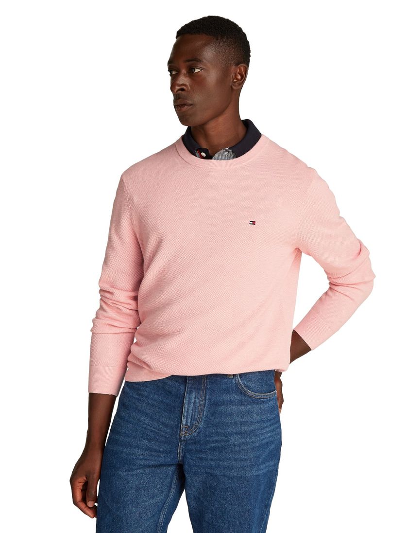 Tommy Hilfiger trui roze ronde hals effen
