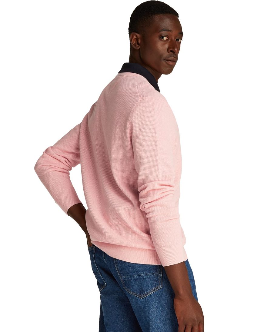 Tommy Hilfiger trui roze ronde hals effen