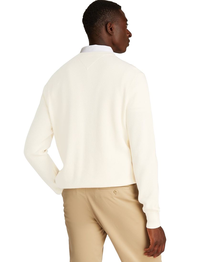 Tommy Hilfiger trui wit ronde hals katoen