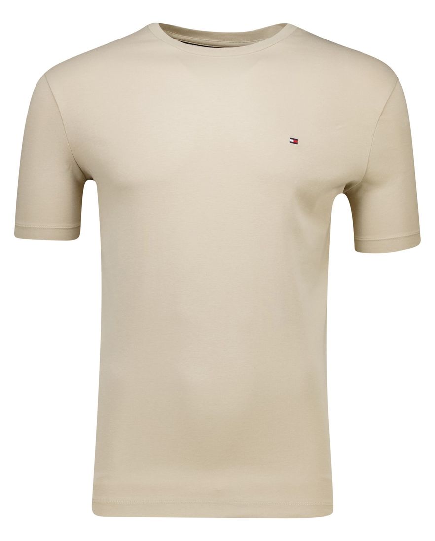 Tommy Hilfiger light interlock T-shirt beige met logo