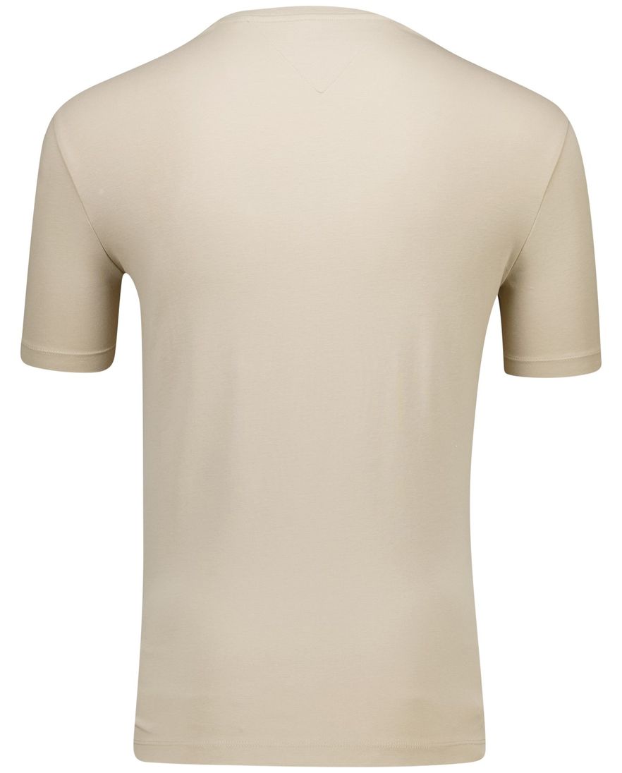 Tommy Hilfiger light interlock T-shirt beige met logo