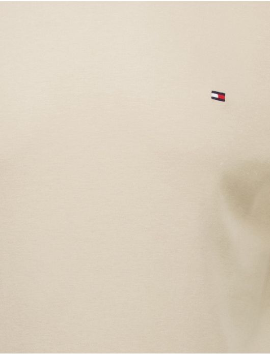 Tommy Hilfiger light interlock T-shirt beige met logo
