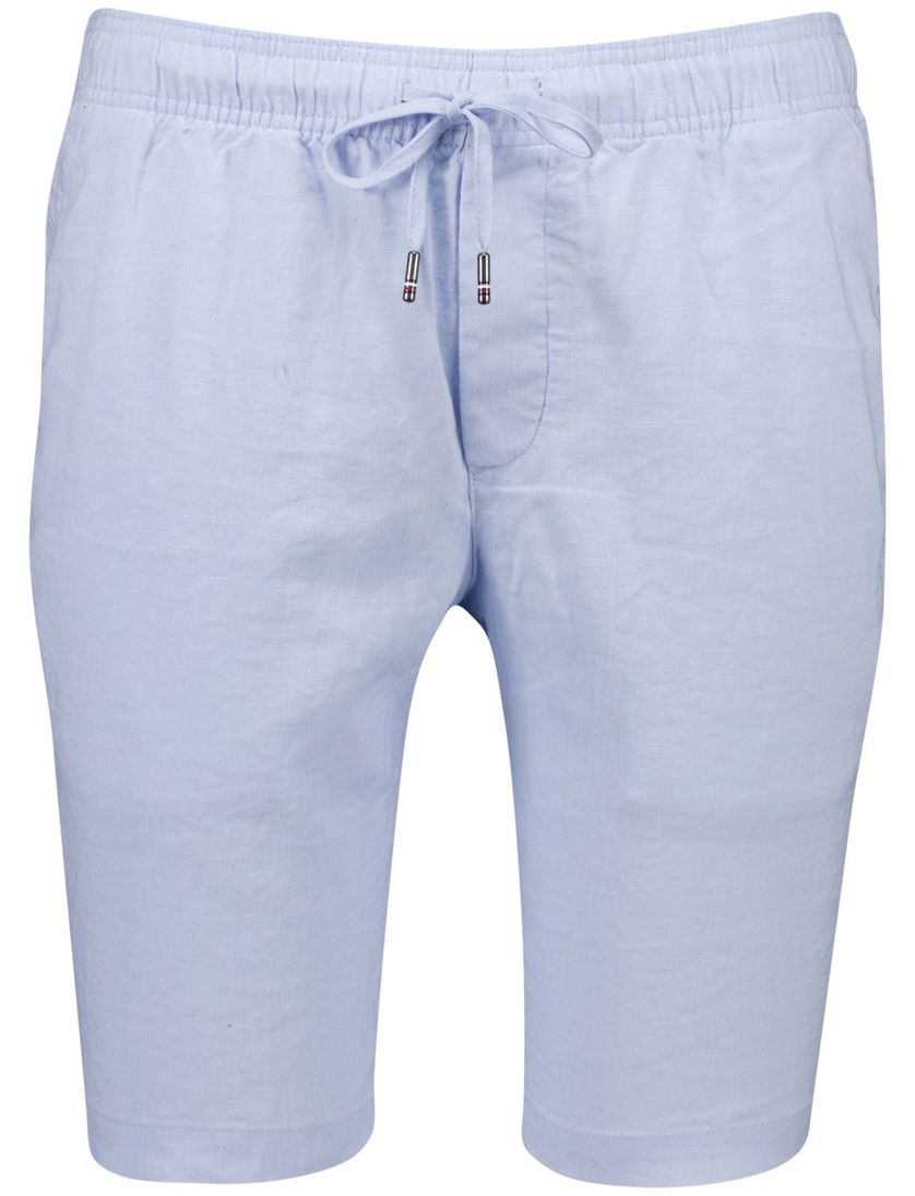 Tommy Hilfiger tapered fit short lichtblauw linnen