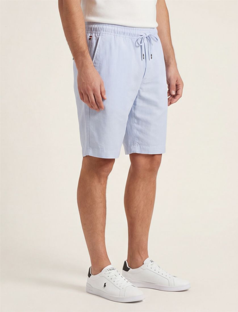 Tommy Hilfiger tapered fit short lichtblauw linnen