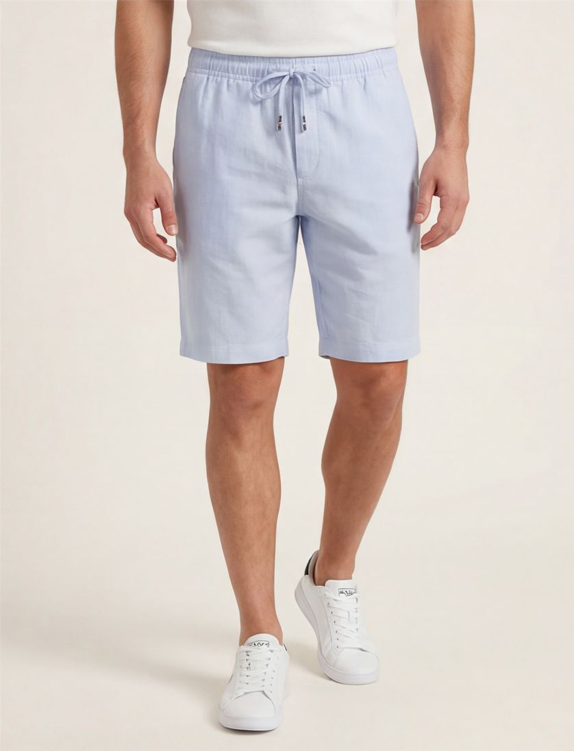 Tommy Hilfiger tapered fit short lichtblauw linnen