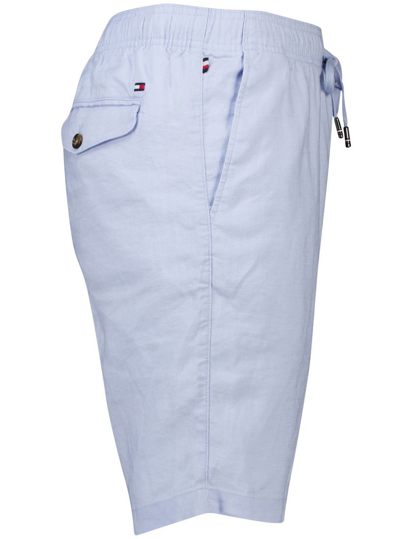 Tommy Hilfiger tapered fit short lichtblauw linnen