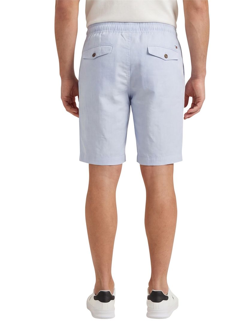 Tommy Hilfiger tapered fit short lichtblauw linnen