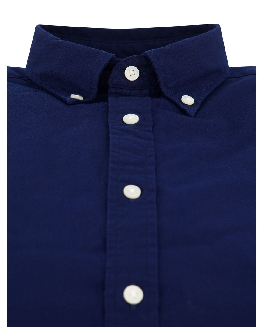 Tommy Hilfiger overhemd donkerblauw slim fit katoen