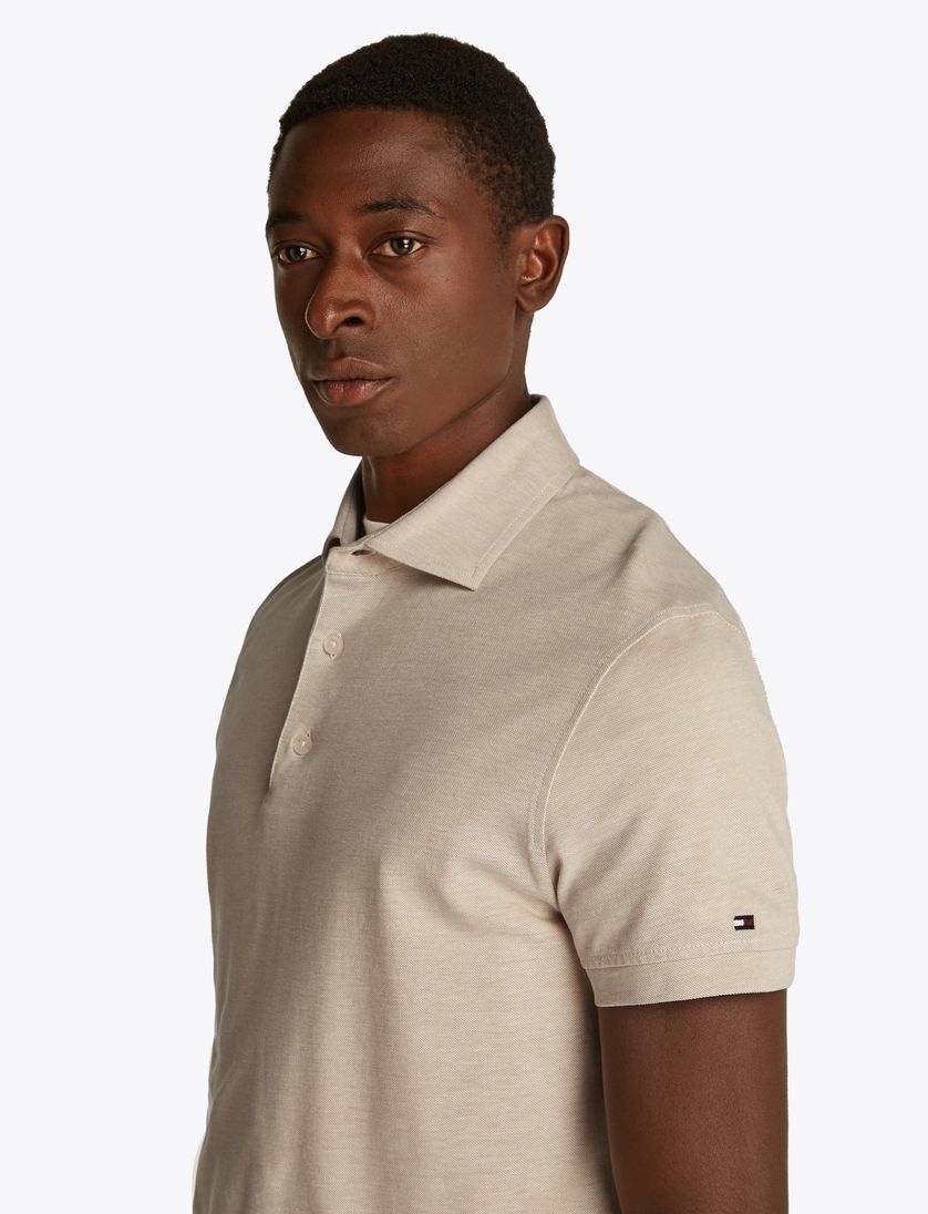 katoenen Tommy Hilfiger polo beige slim fit