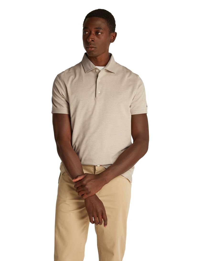 katoenen Tommy Hilfiger polo beige slim fit