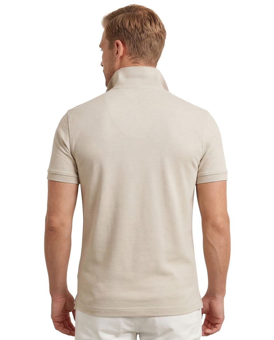 Tommy Hilfiger polo beige effen katoen slim fit
