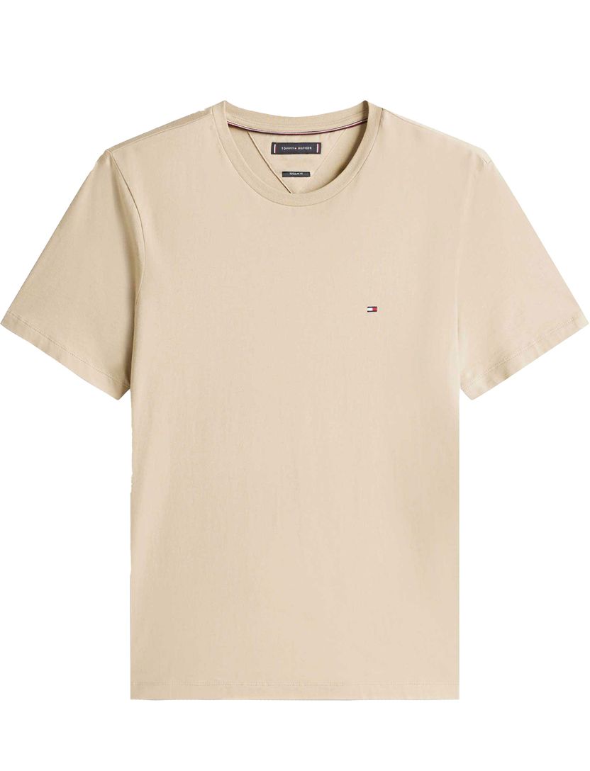 Katoenen Tommy Hilfiger T-shirt beige effen slim fit