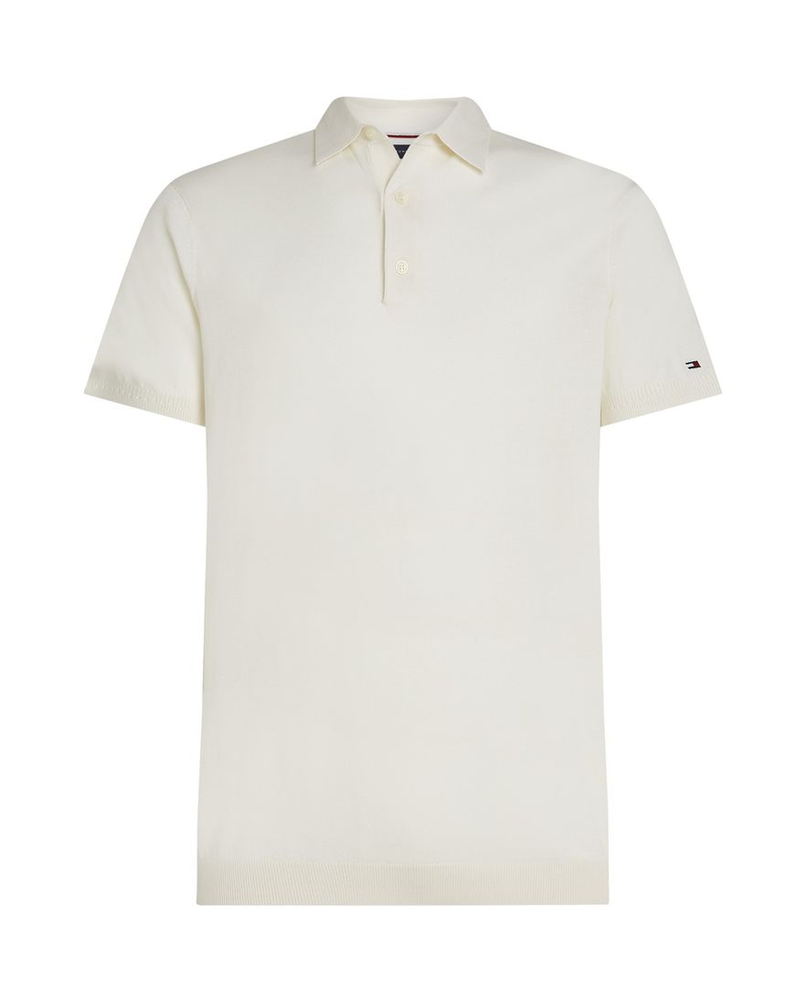 Tommy Hilfiger polo creme katoen effen