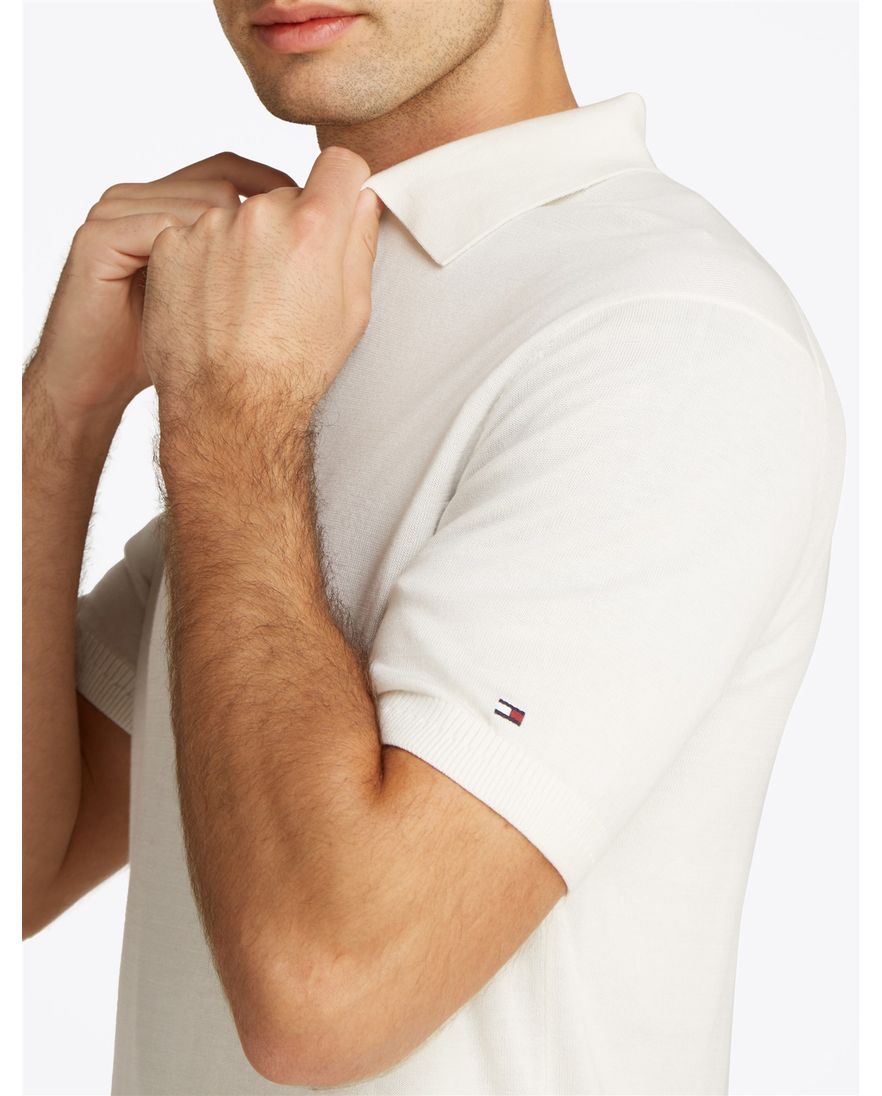 Tommy Hilfiger polo creme katoen effen