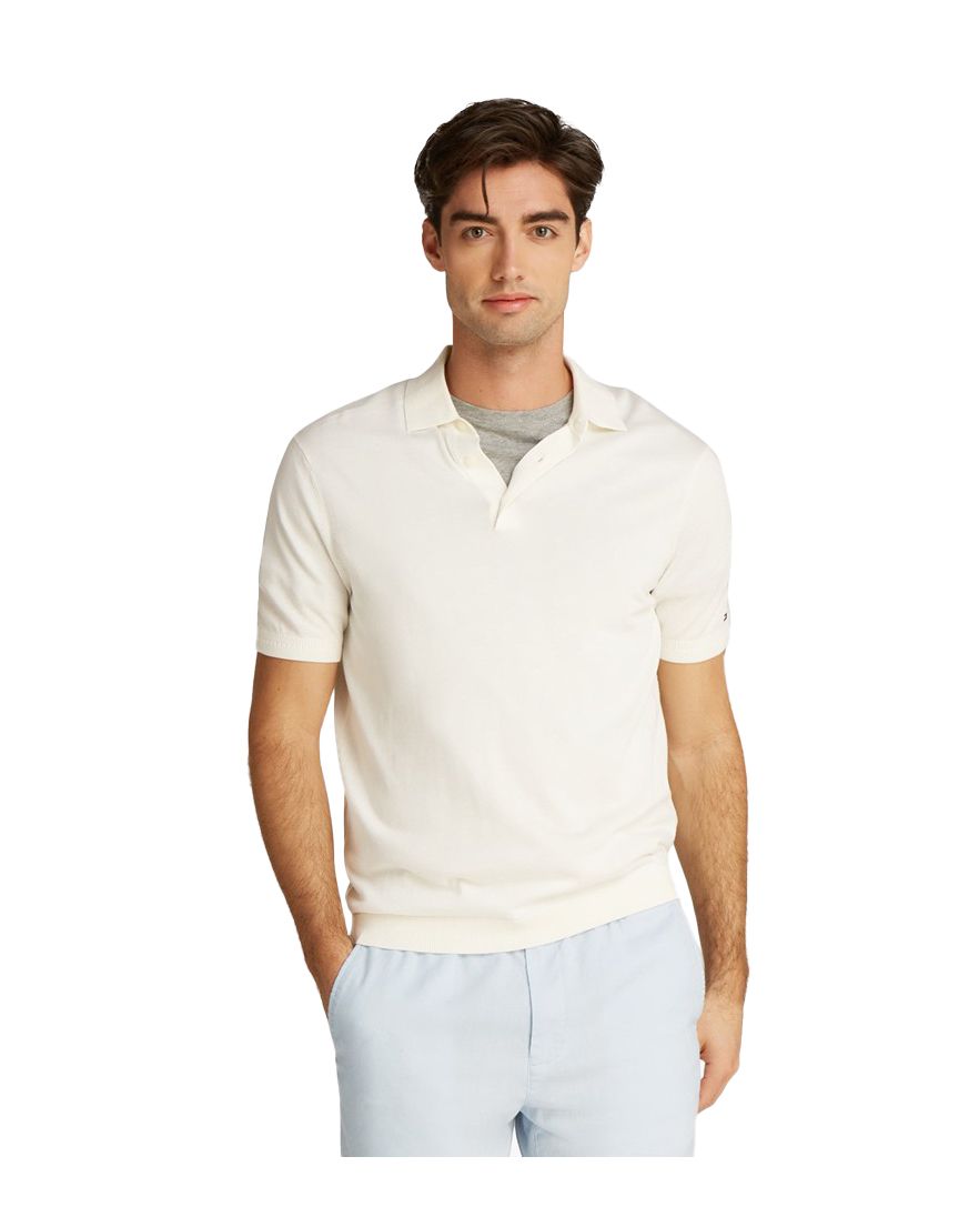 Tommy Hilfiger polo creme katoen effen